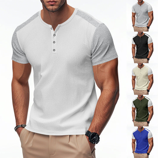 Plus Size Men's Color Block T-shirt