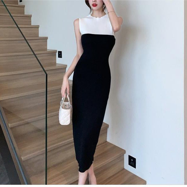 Split French Style Temperament Sheath Dress