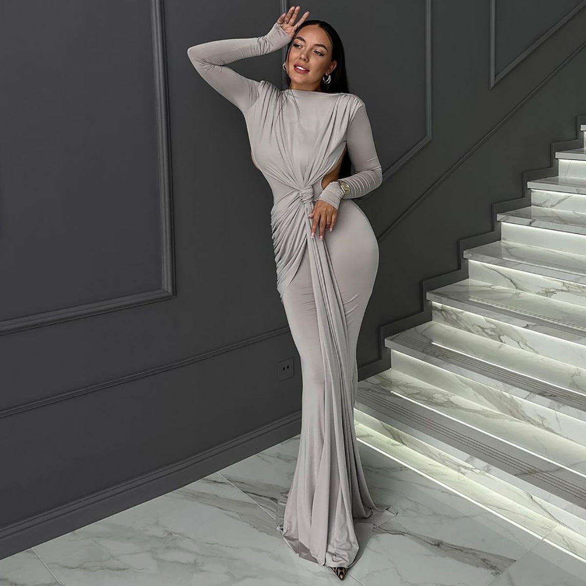 Women's Long Sleeve Slimming Dress