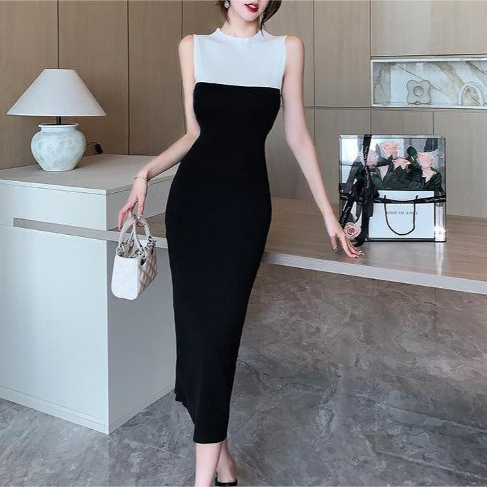 Split French Style Temperament Sheath Dress